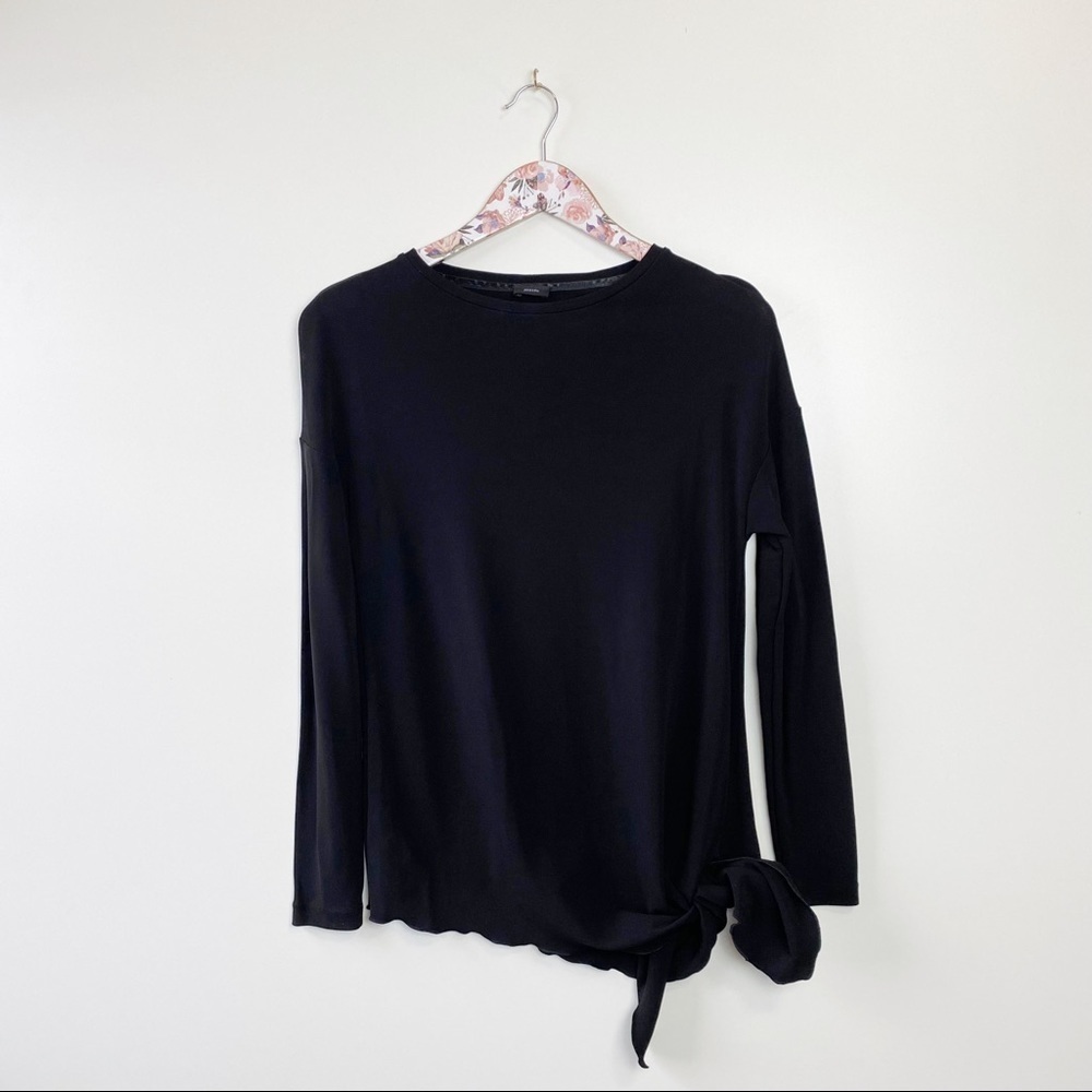 JOSEPH Black Asymmetrical Side Tie Top! Women’s XS Portugal
